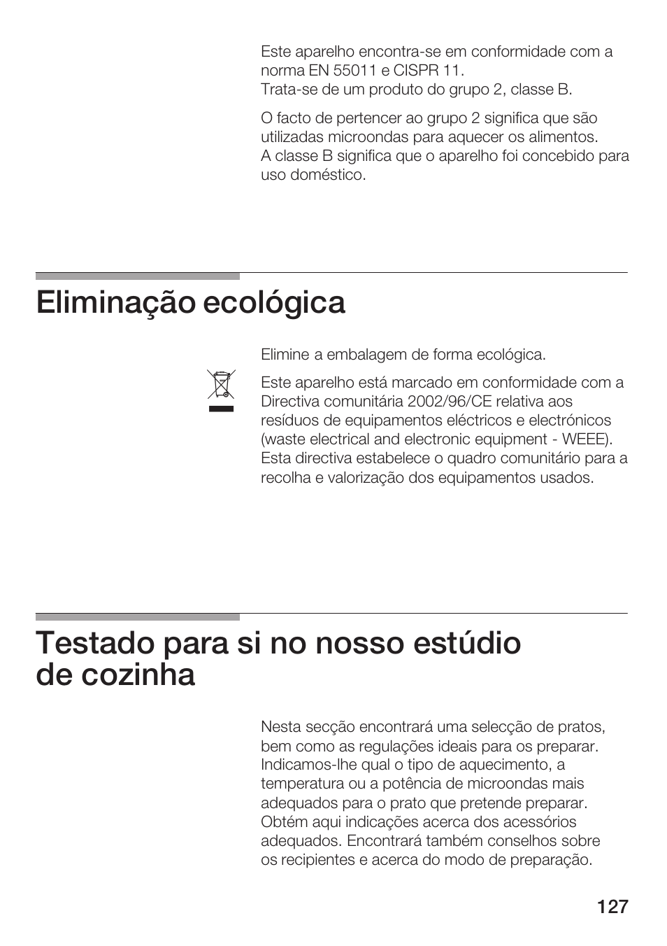 Eliminação ecológica, Testado para si no nosso estúdio de cozinha | Siemens HF25G5L2 User Manual | Page 127 / 188