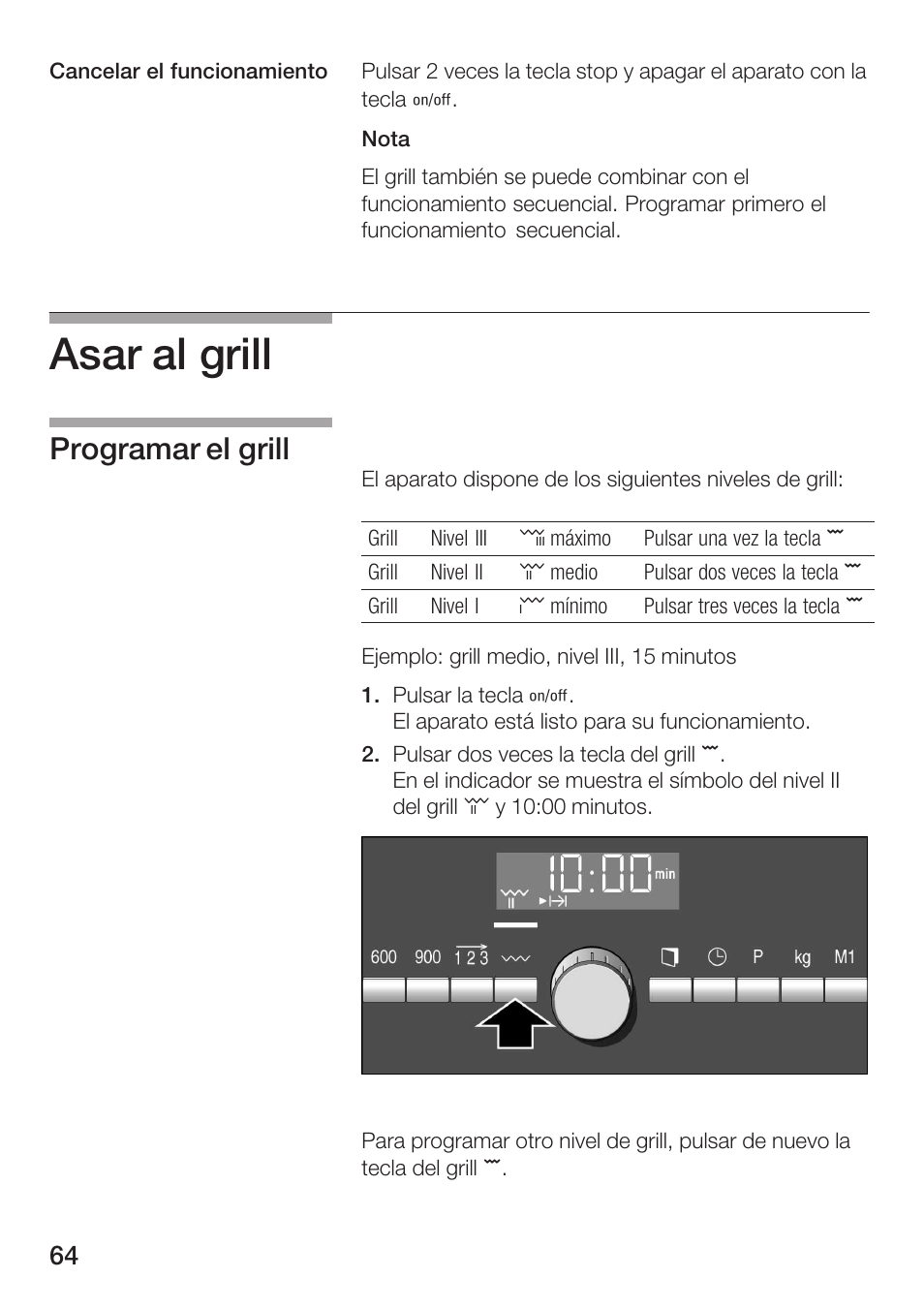 Asar al grill, Programar el grill | Siemens HF25G5L2 User Manual | Page 64 / 188