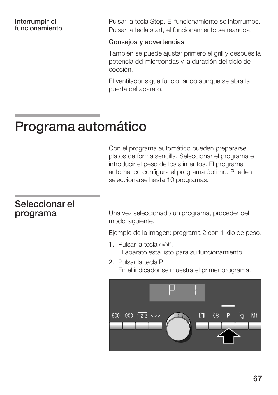 Programa automático, Seleccionar el programa | Siemens HF25G5L2 User Manual | Page 67 / 188