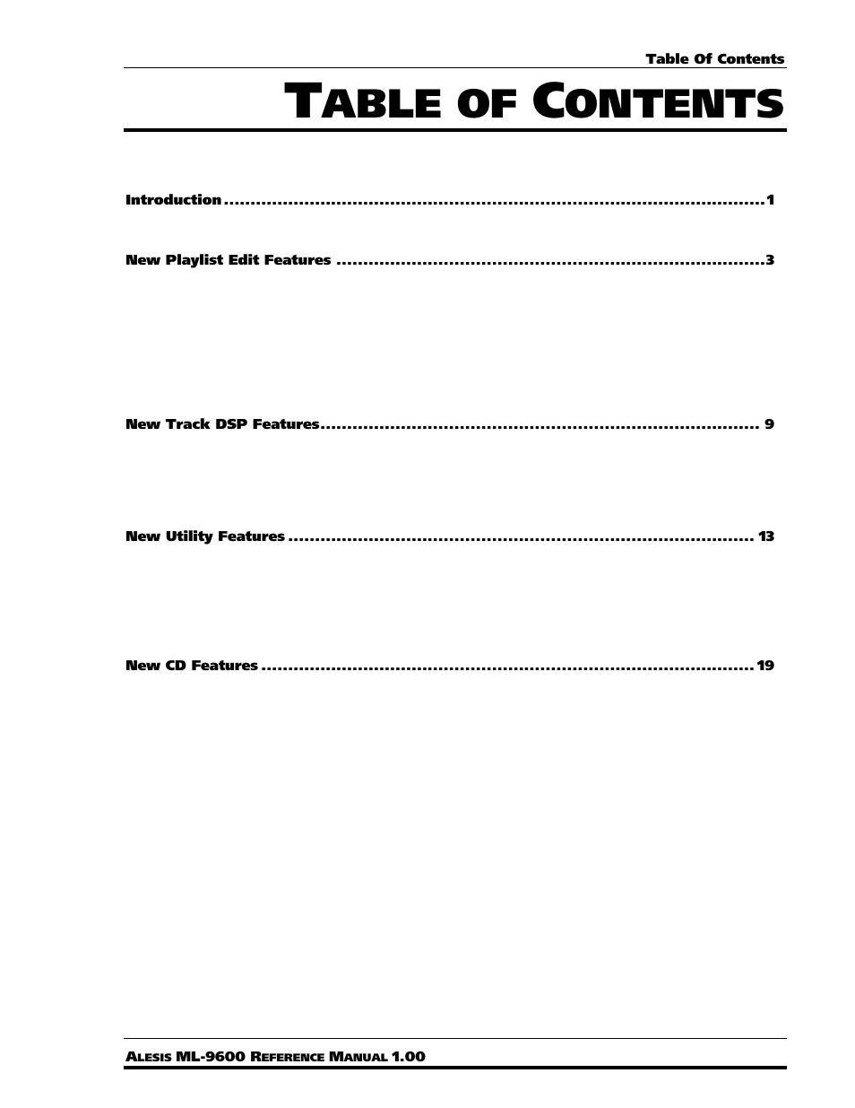 Able of, Ontents | ALESIS MASTERLINK ML-9600 User Manual | Page 3 / 24