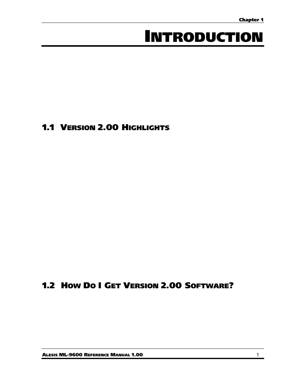 Ntroduction, 00 h, 00 s | Ersion, Ighlights, Oftware | ALESIS MASTERLINK ML-9600 User Manual | Page 5 / 24