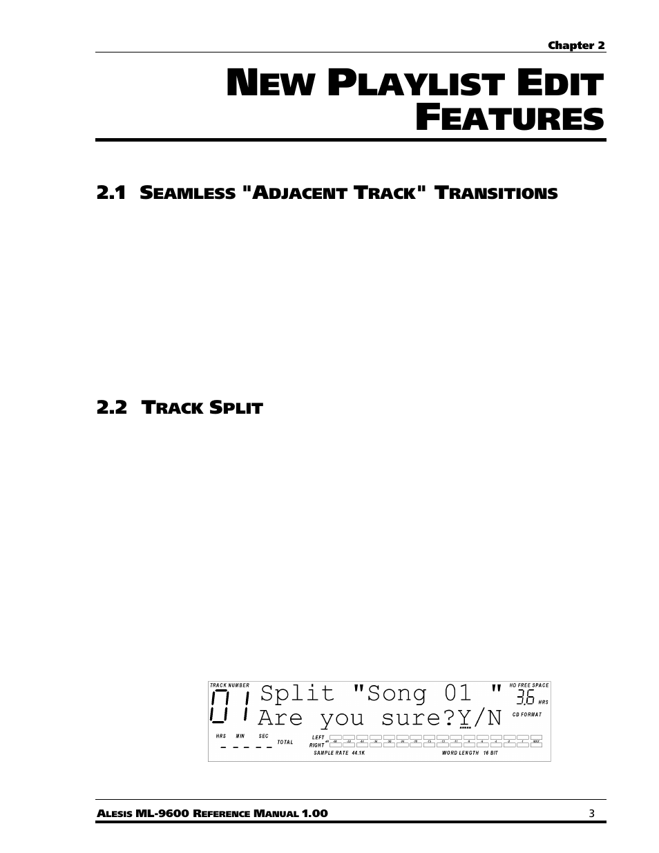Laylist, Eatures | ALESIS MASTERLINK ML-9600 User Manual | Page 7 / 24