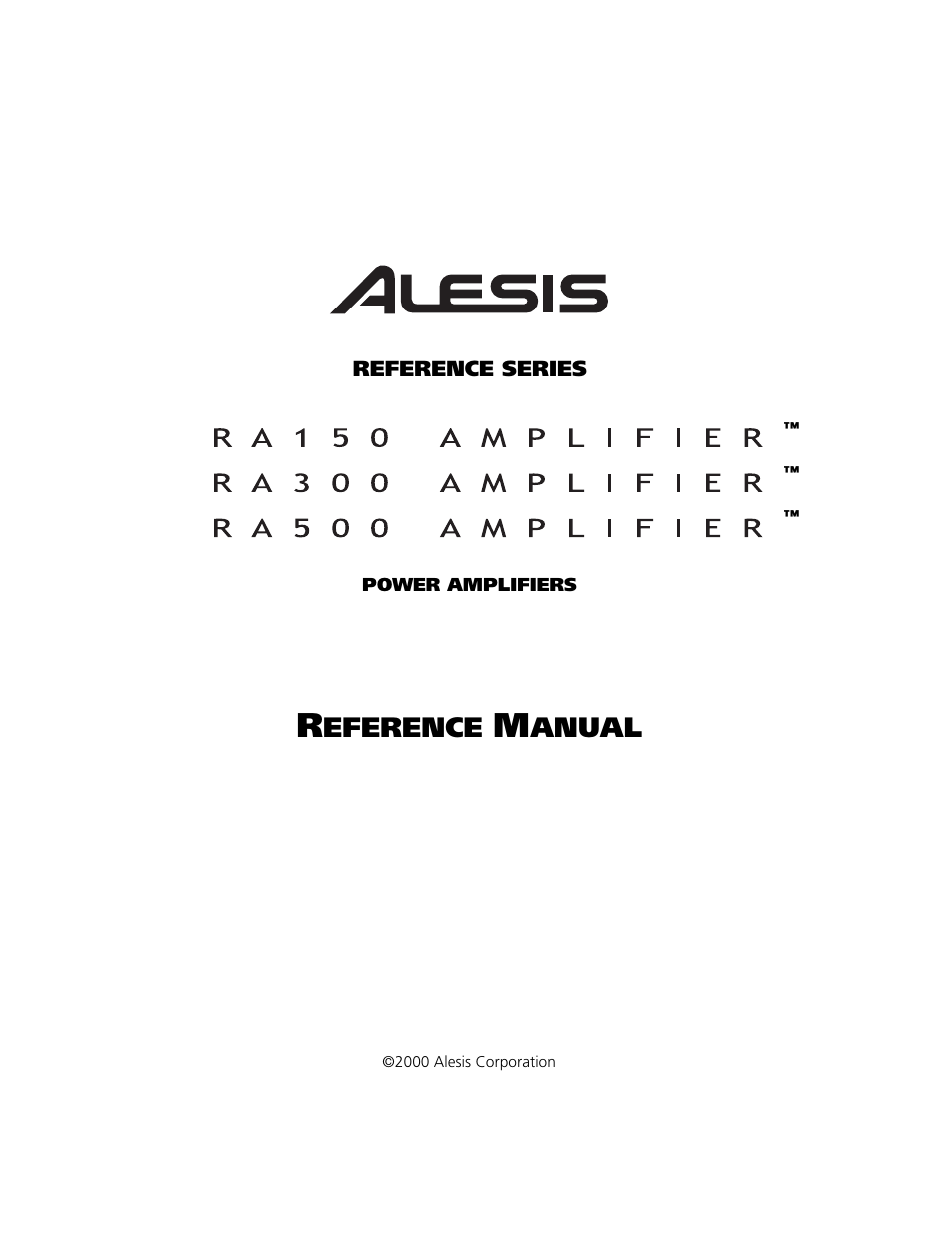 ALESIS POWER AMPLIFIER RA500 User Manual | 38 pages