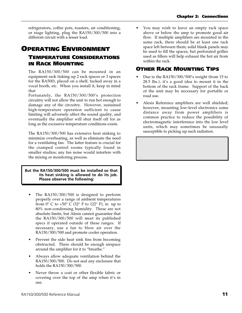 ALESIS POWER AMPLIFIER RA500 User Manual | Page 13 / 38