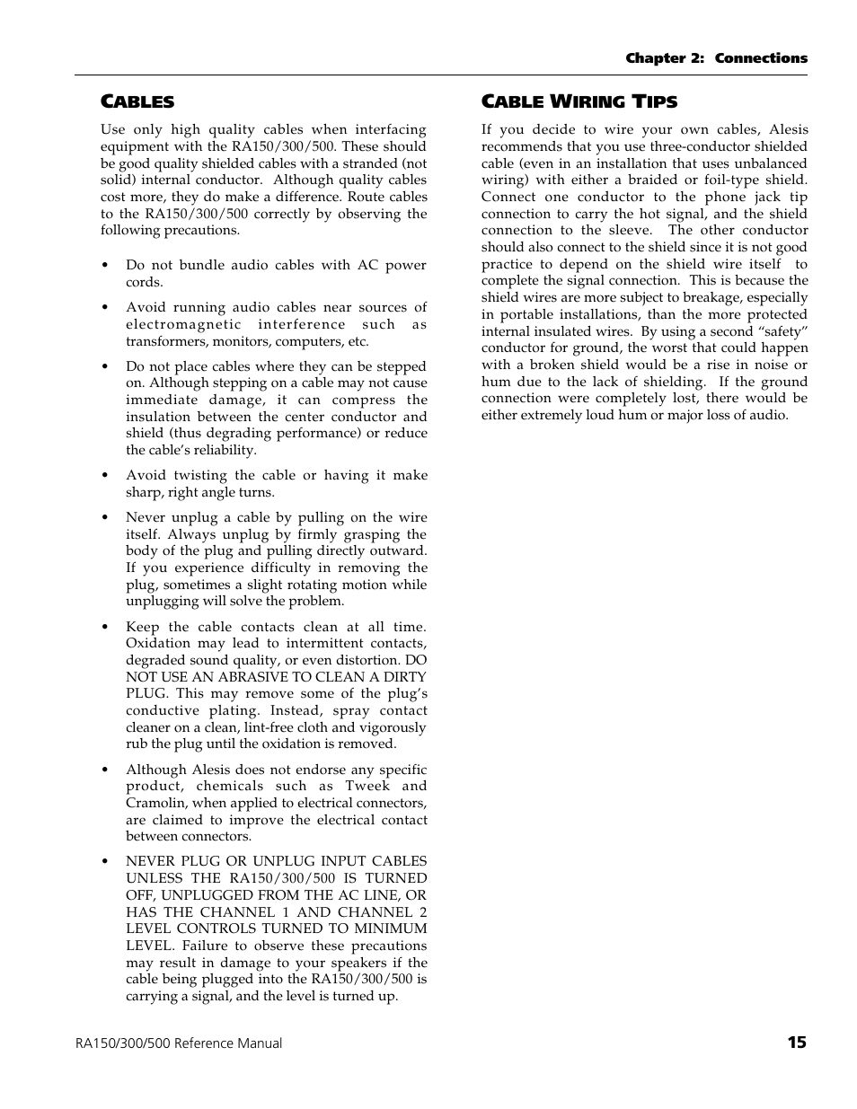 ALESIS POWER AMPLIFIER RA500 User Manual | Page 17 / 38