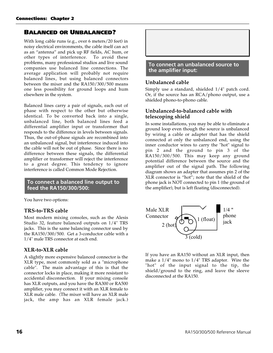 ALESIS POWER AMPLIFIER RA500 User Manual | Page 18 / 38