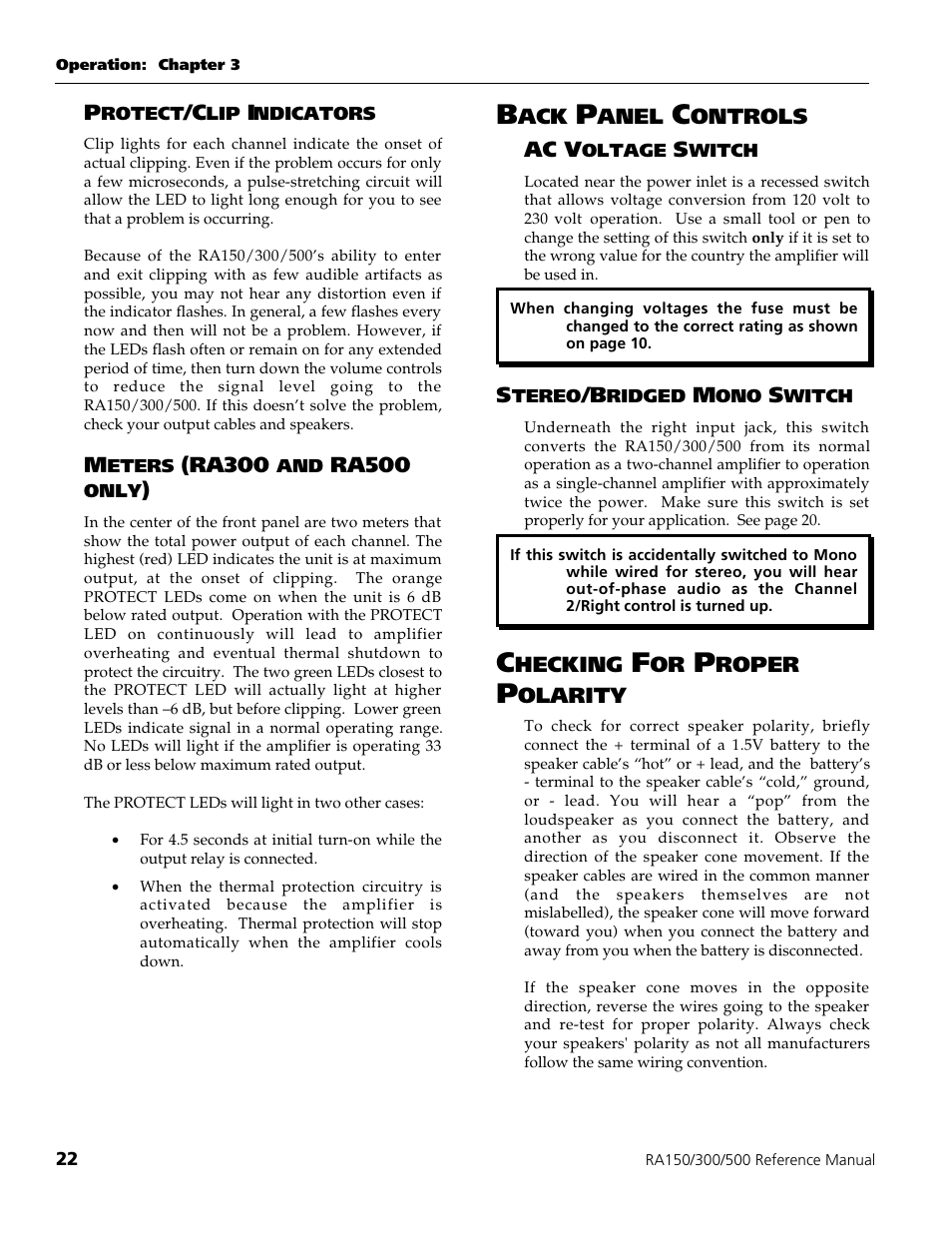 ALESIS POWER AMPLIFIER RA500 User Manual | Page 24 / 38
