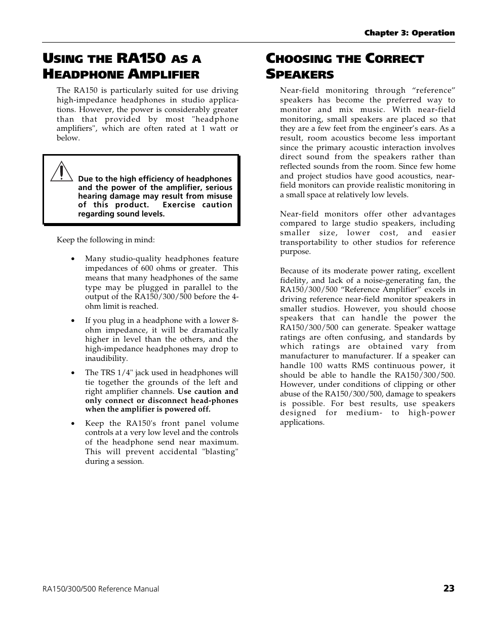 Ra150 | ALESIS POWER AMPLIFIER RA500 User Manual | Page 25 / 38