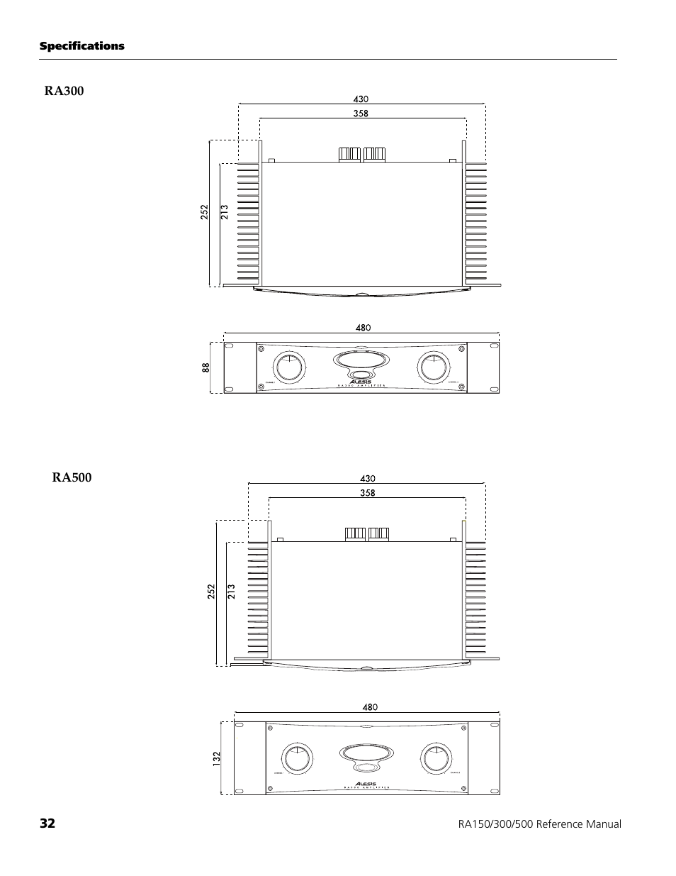 ALESIS POWER AMPLIFIER RA500 User Manual | Page 34 / 38