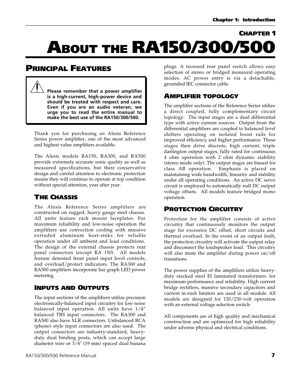 Bout the | ALESIS POWER AMPLIFIER RA500 User Manual | Page 9 / 38