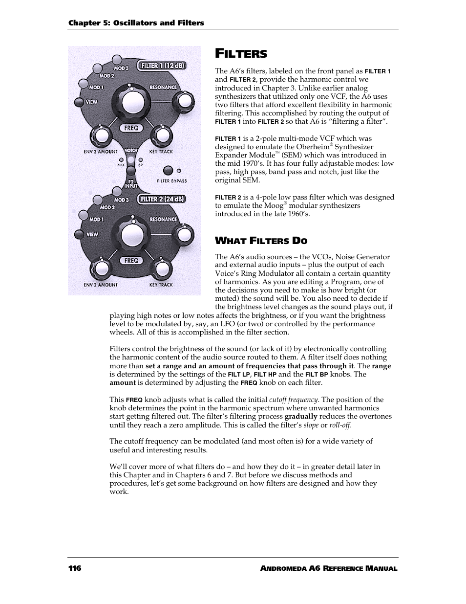 Ilters | ALESIS ANDROMEDA A6 User Manual | Page 118 / 280