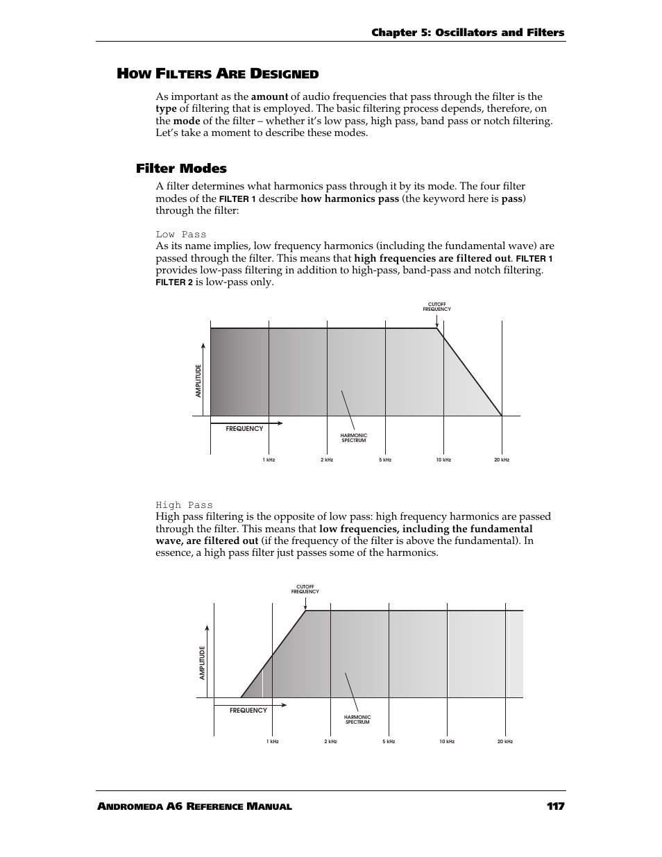 Filter modes, Ilters, Esigned | ALESIS ANDROMEDA A6 User Manual | Page 119 / 280