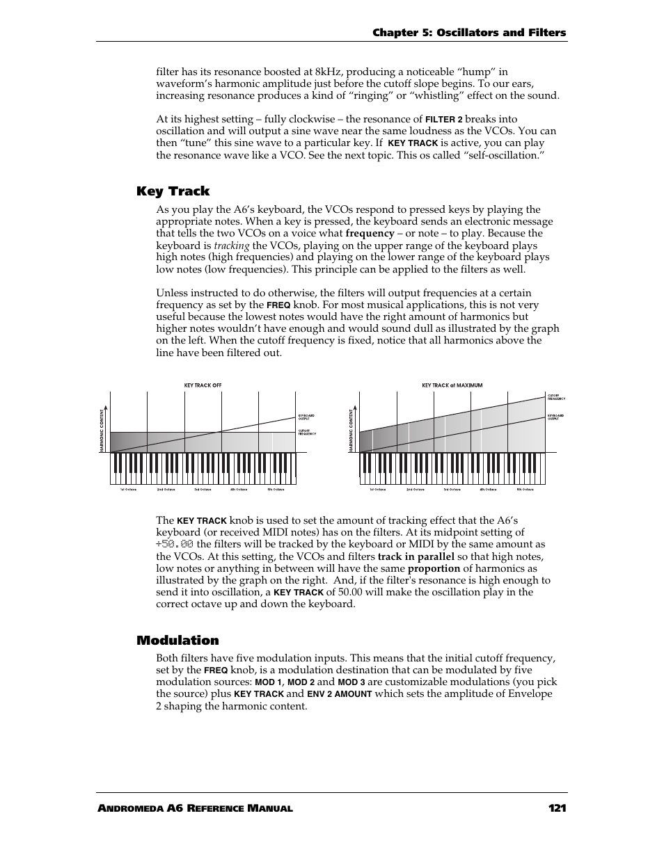 Key track, Modulation | ALESIS ANDROMEDA A6 User Manual | Page 123 / 280