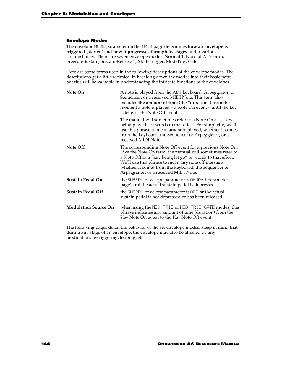 ALESIS ANDROMEDA A6 User Manual | Page 146 / 280