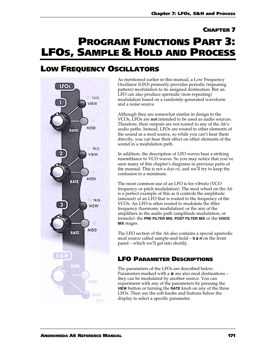 Rogram, Unctions, Ample | Old and, Rocess | ALESIS ANDROMEDA A6 User Manual | Page 173 / 280