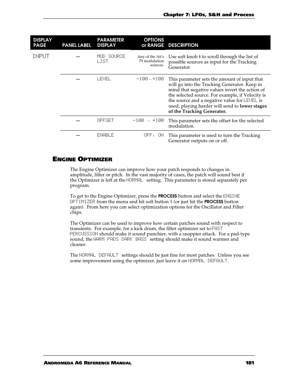 ALESIS ANDROMEDA A6 User Manual | Page 183 / 280