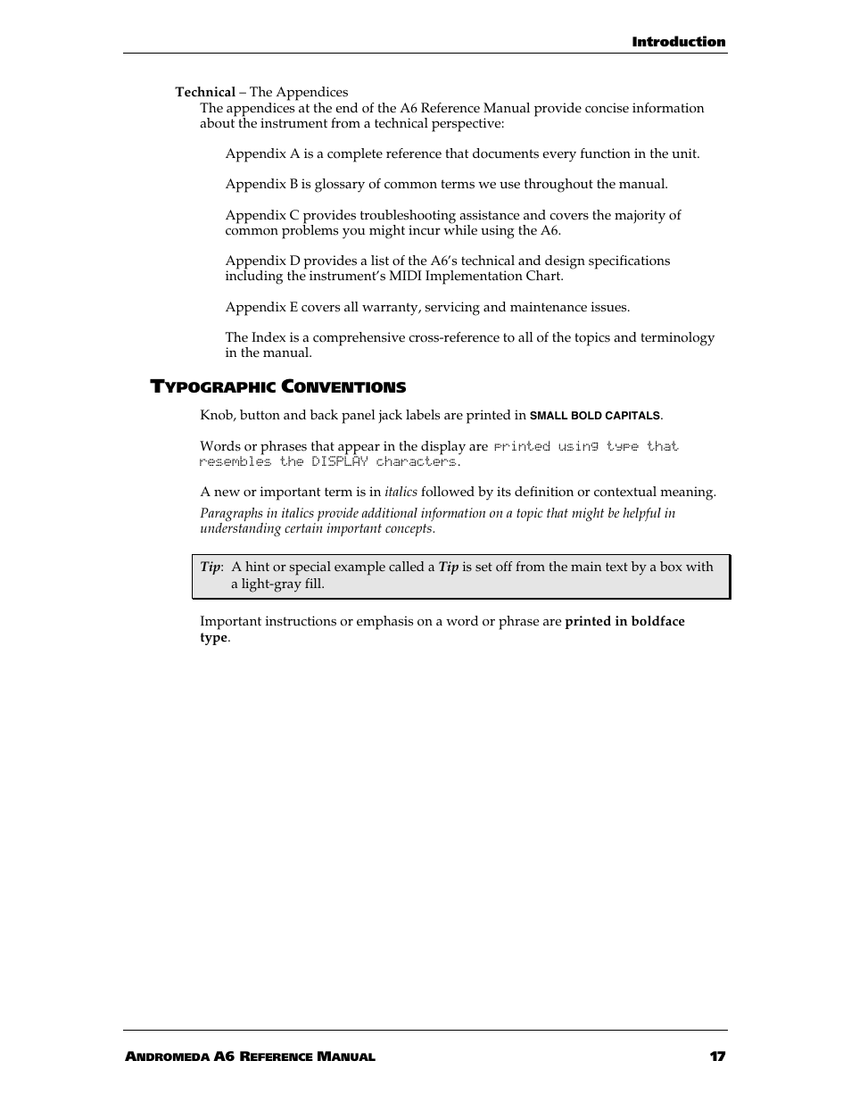 ALESIS ANDROMEDA A6 User Manual | Page 19 / 280