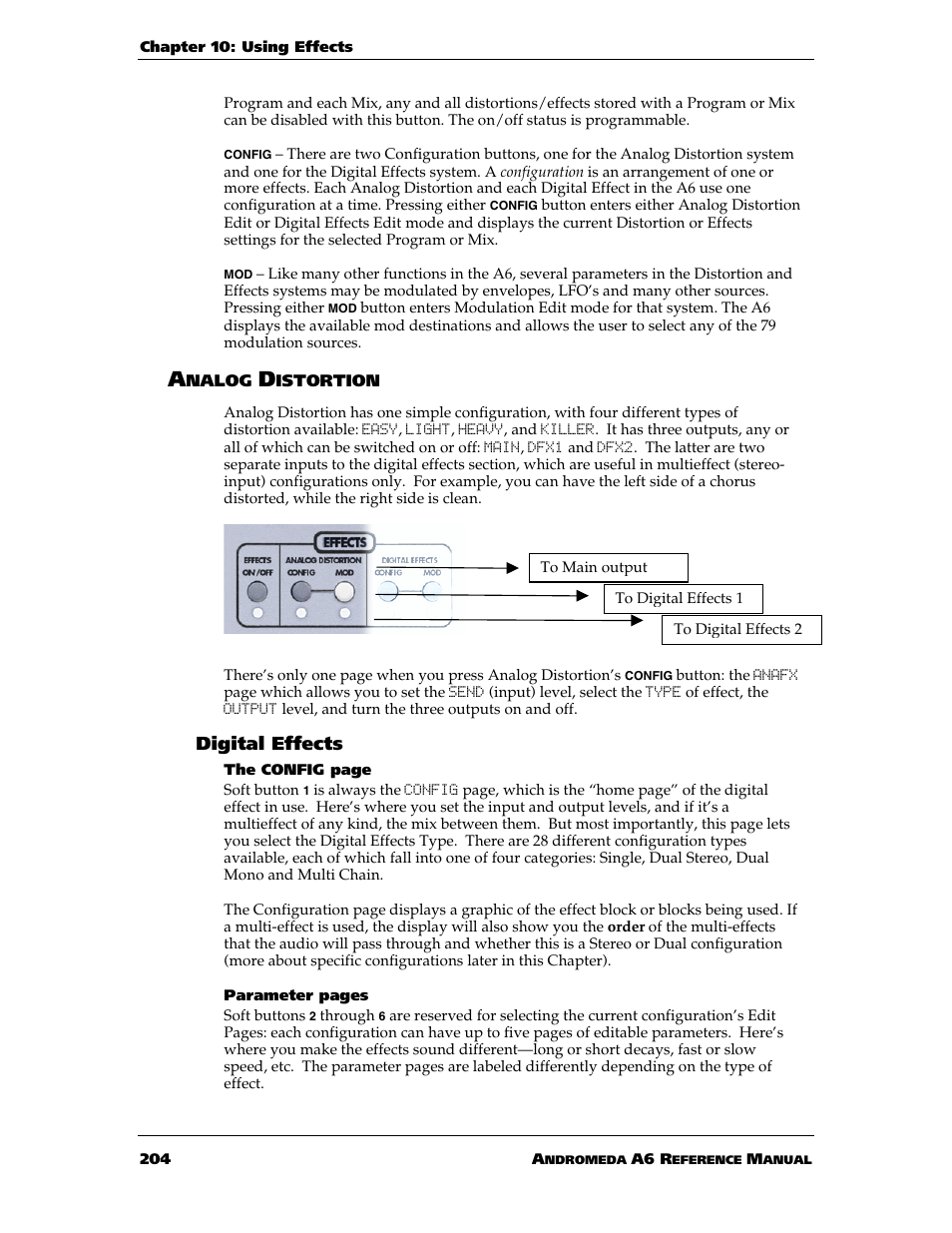Digital effects | ALESIS ANDROMEDA A6 User Manual | Page 206 / 280