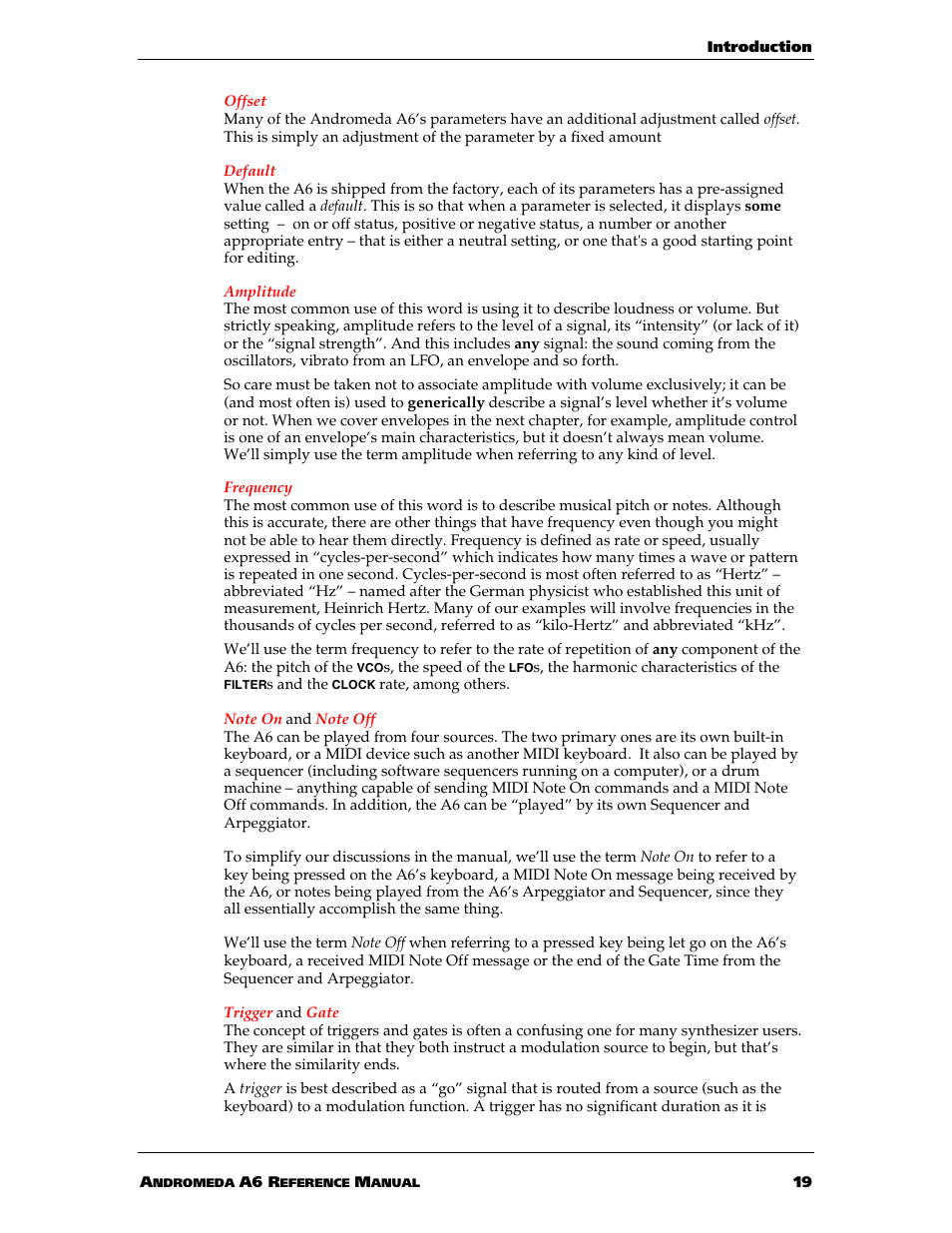 ALESIS ANDROMEDA A6 User Manual | Page 21 / 280