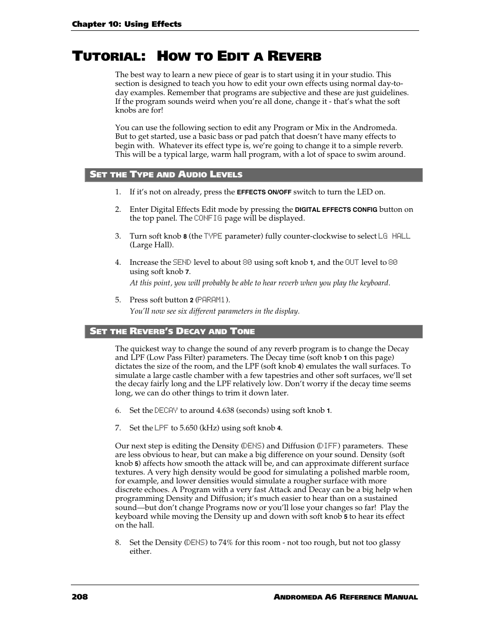 Utorial, Ow to, Dit a | Everb | ALESIS ANDROMEDA A6 User Manual | Page 210 / 280