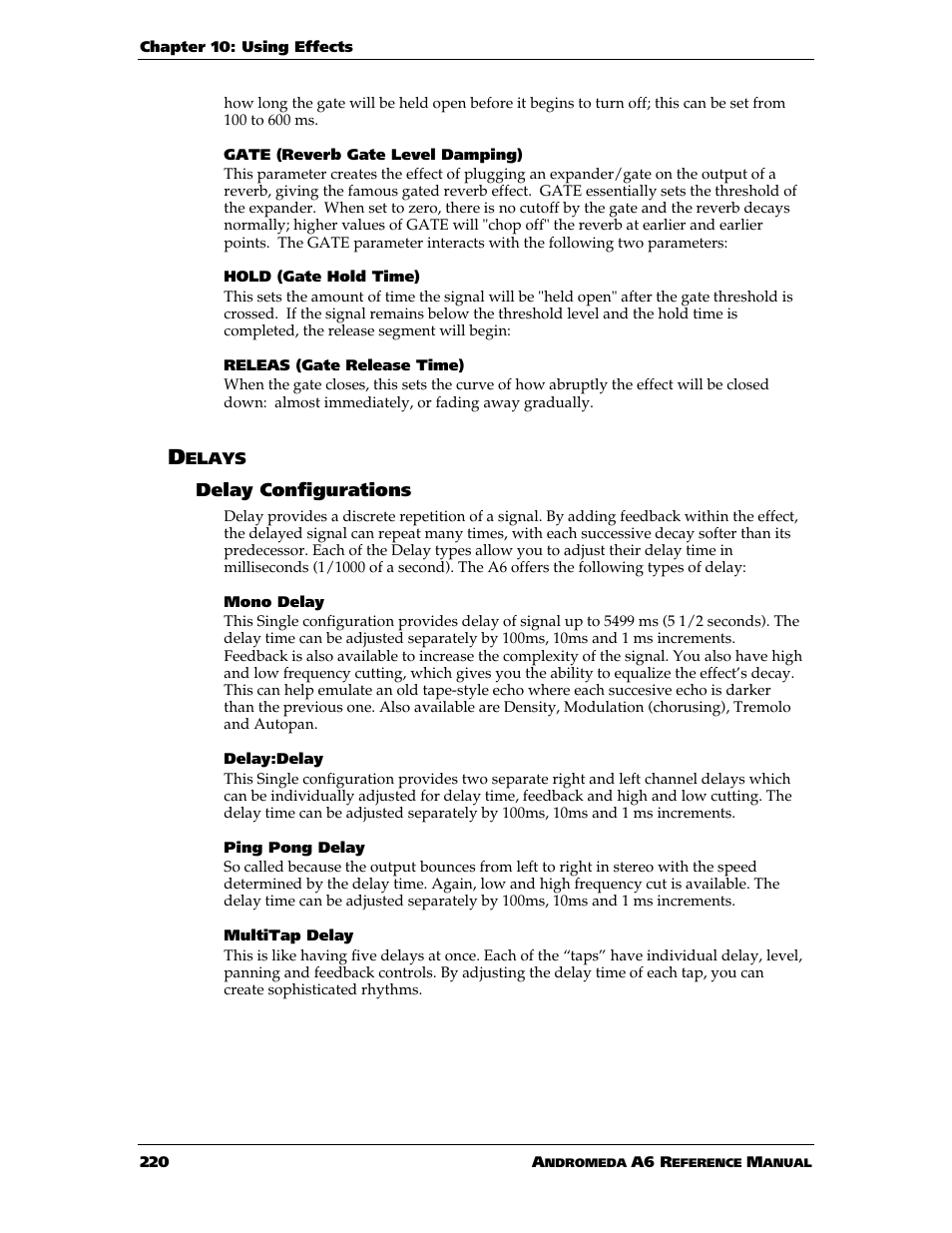 ALESIS ANDROMEDA A6 User Manual | Page 222 / 280