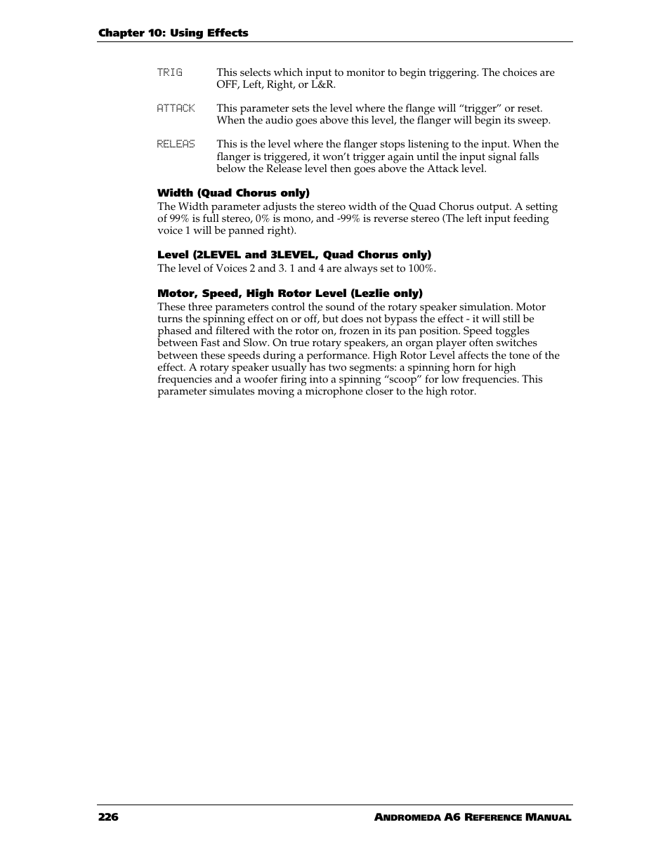 ALESIS ANDROMEDA A6 User Manual | Page 228 / 280