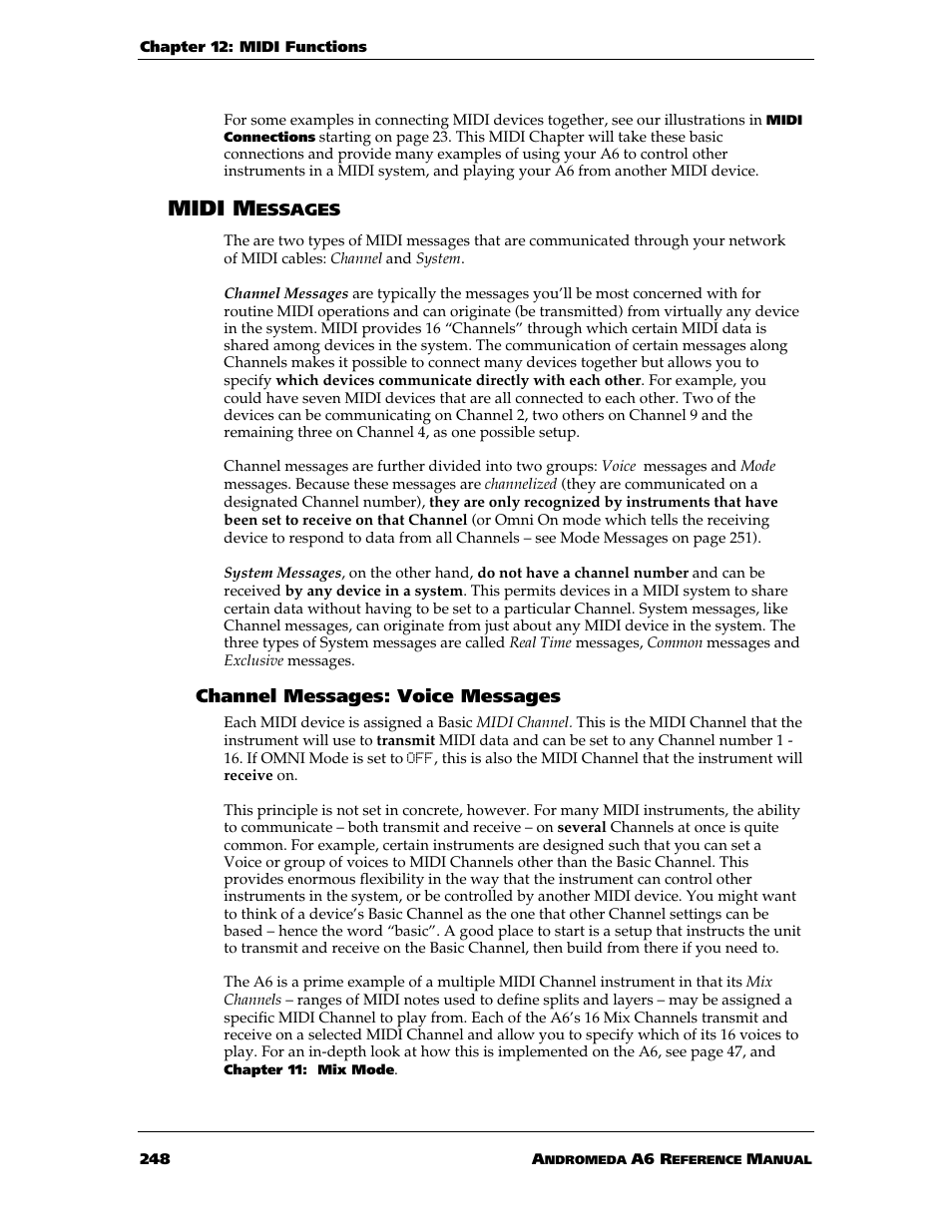 Midi m | ALESIS ANDROMEDA A6 User Manual | Page 250 / 280