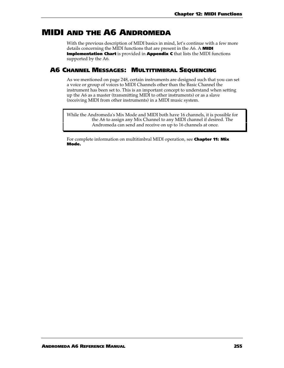 Midi, A6 a, And the | Ndromeda, A6 c | ALESIS ANDROMEDA A6 User Manual | Page 257 / 280