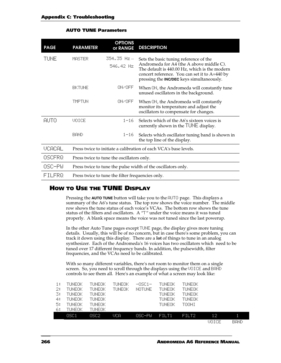 Tune d | ALESIS ANDROMEDA A6 User Manual | Page 268 / 280