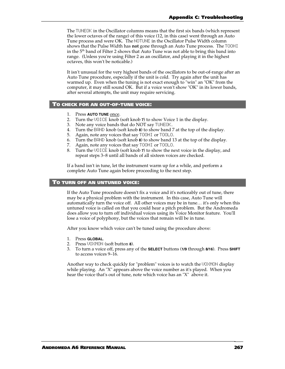 ALESIS ANDROMEDA A6 User Manual | Page 269 / 280