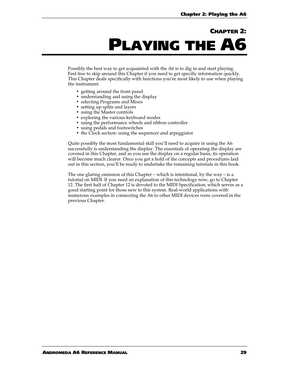 Laying the | ALESIS ANDROMEDA A6 User Manual | Page 31 / 280