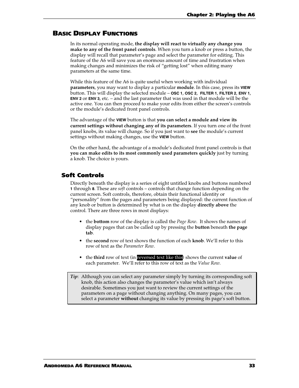 ALESIS ANDROMEDA A6 User Manual | Page 35 / 280