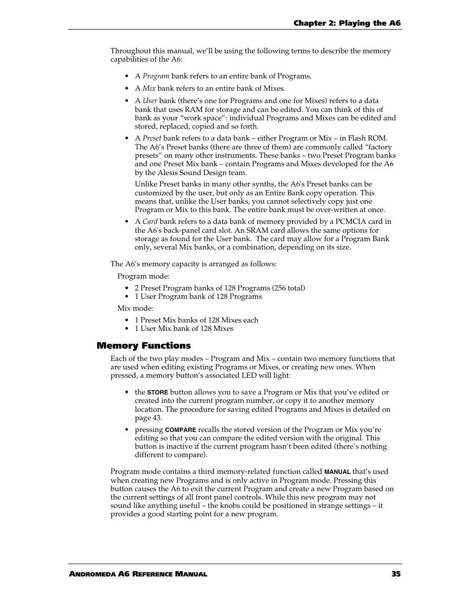 ALESIS ANDROMEDA A6 User Manual | Page 37 / 280