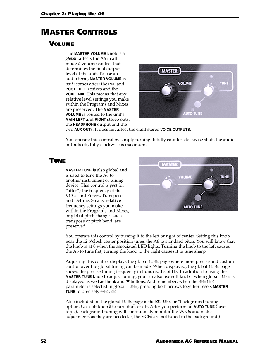 Aster, Ontrols | ALESIS ANDROMEDA A6 User Manual | Page 54 / 280