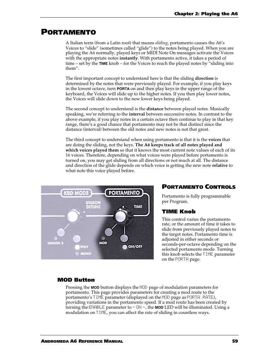 Ortamento | ALESIS ANDROMEDA A6 User Manual | Page 61 / 280