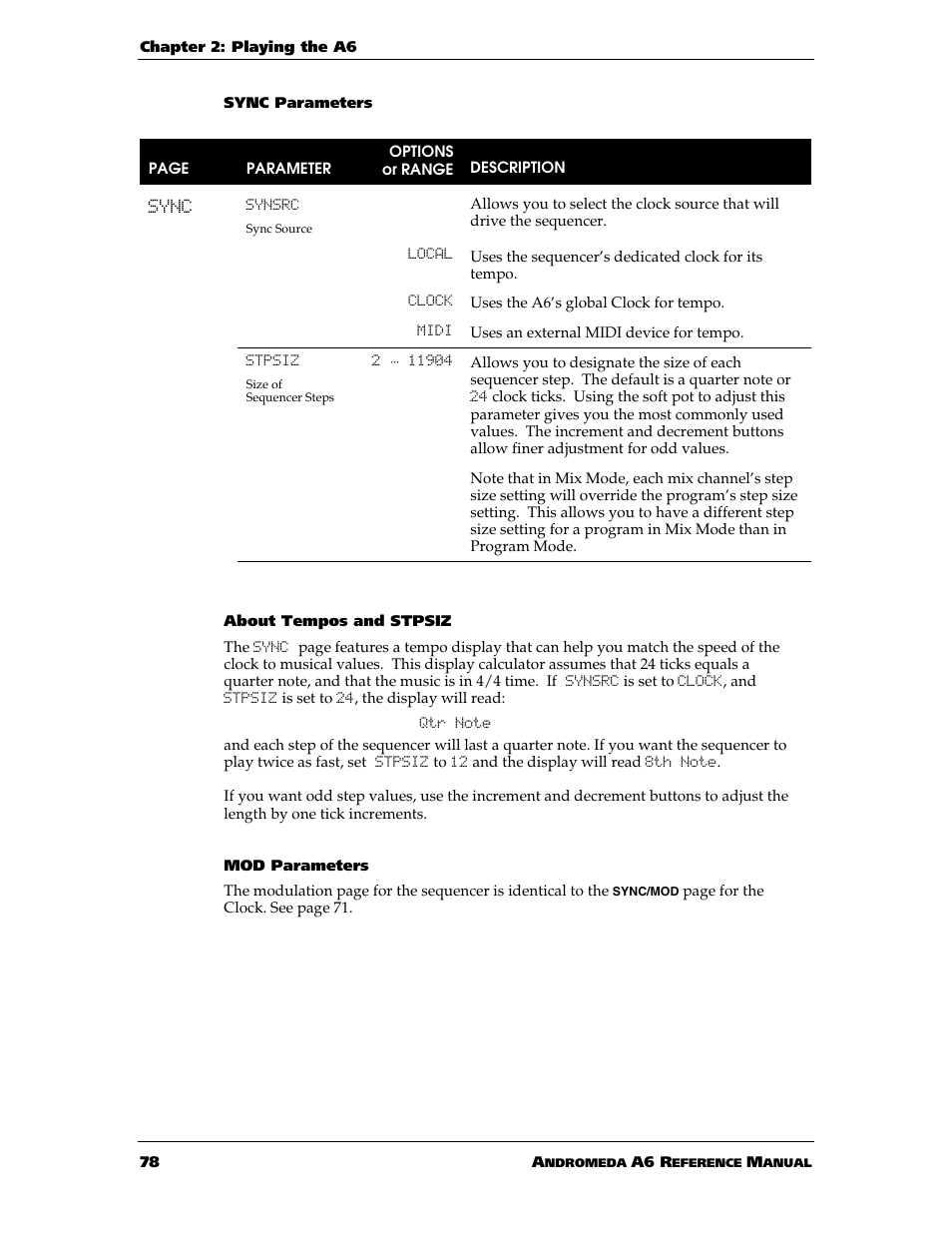 ALESIS ANDROMEDA A6 User Manual | Page 80 / 280