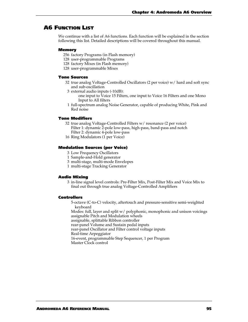 A6 f | ALESIS ANDROMEDA A6 User Manual | Page 97 / 280