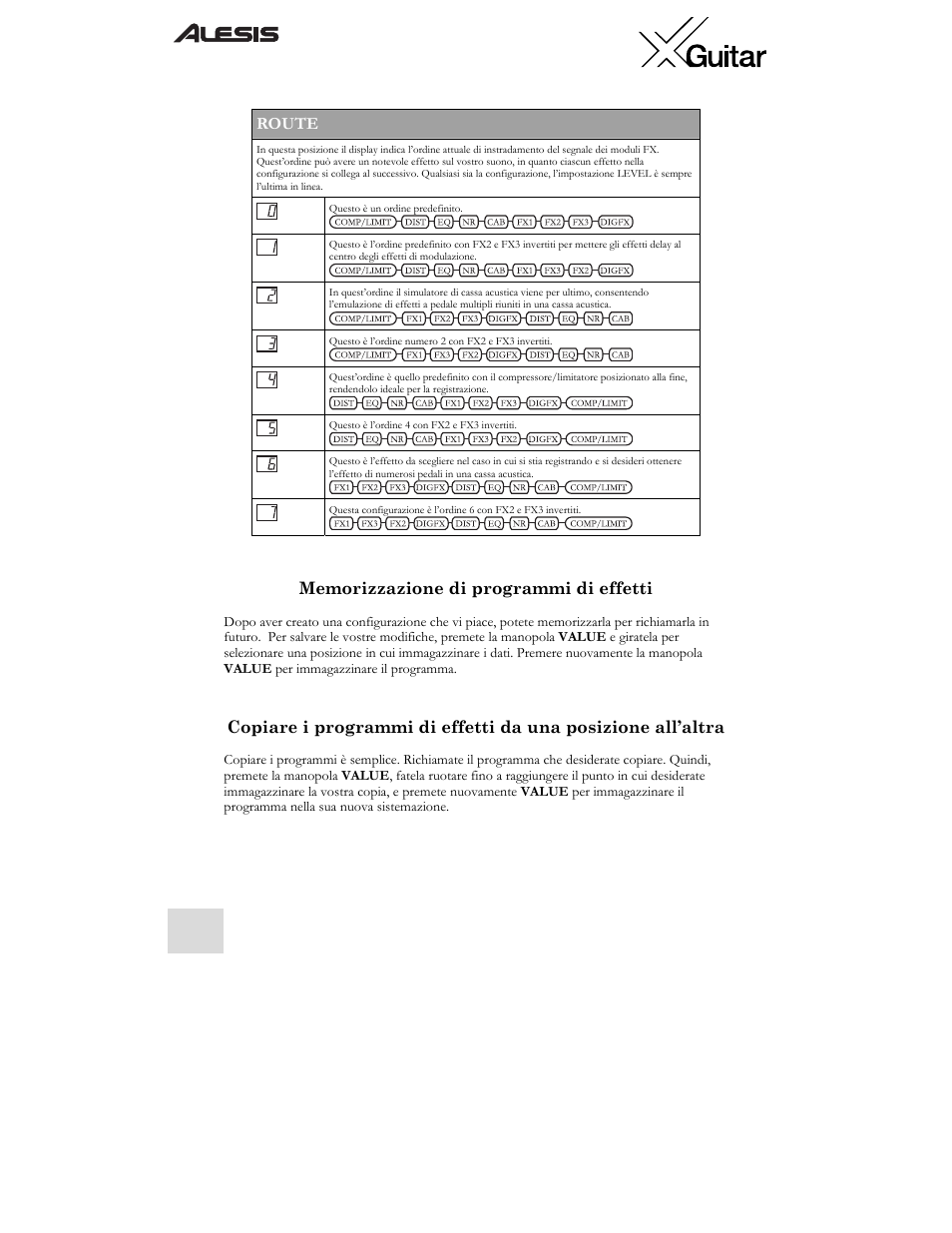 Route | ALESIS X User Manual | Page 80 / 82