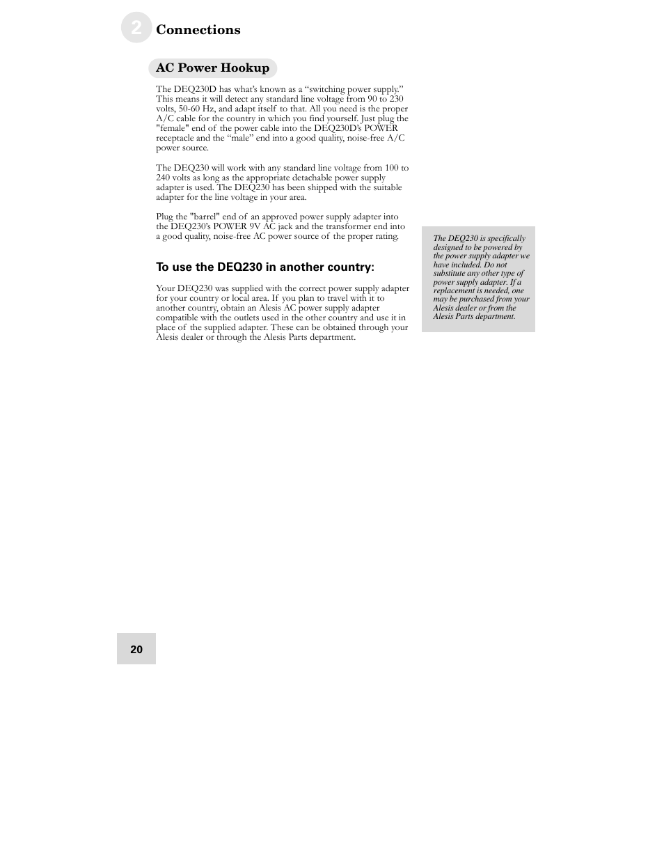 ALESIS DEQ230D User Manual | Page 22 / 80