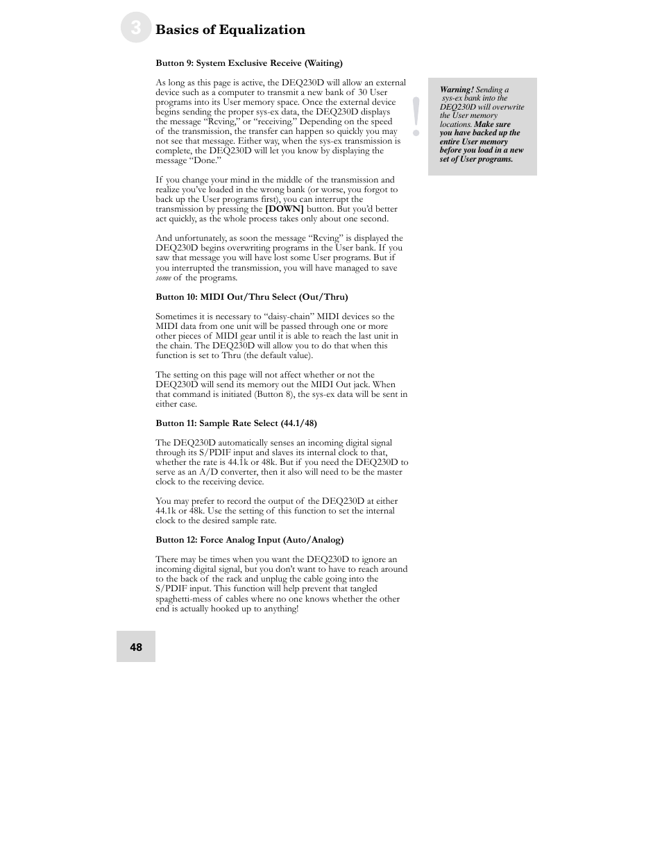ALESIS DEQ230D User Manual | Page 50 / 80