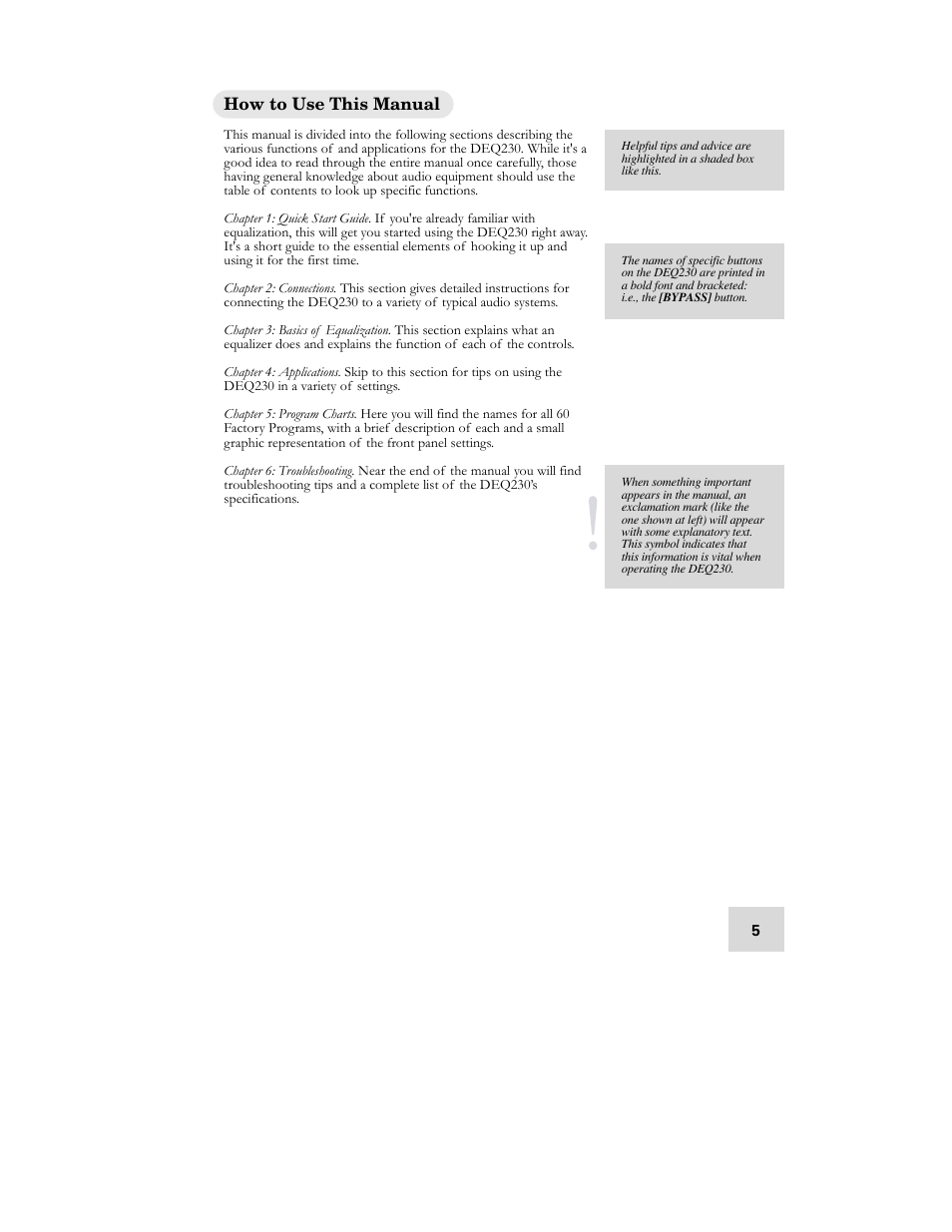 ALESIS DEQ230D User Manual | Page 7 / 80