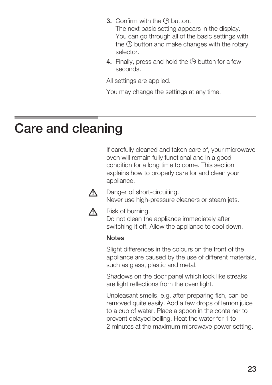 Care and cleaning | Siemens HF25M5L2 User Manual | Page 23 / 160