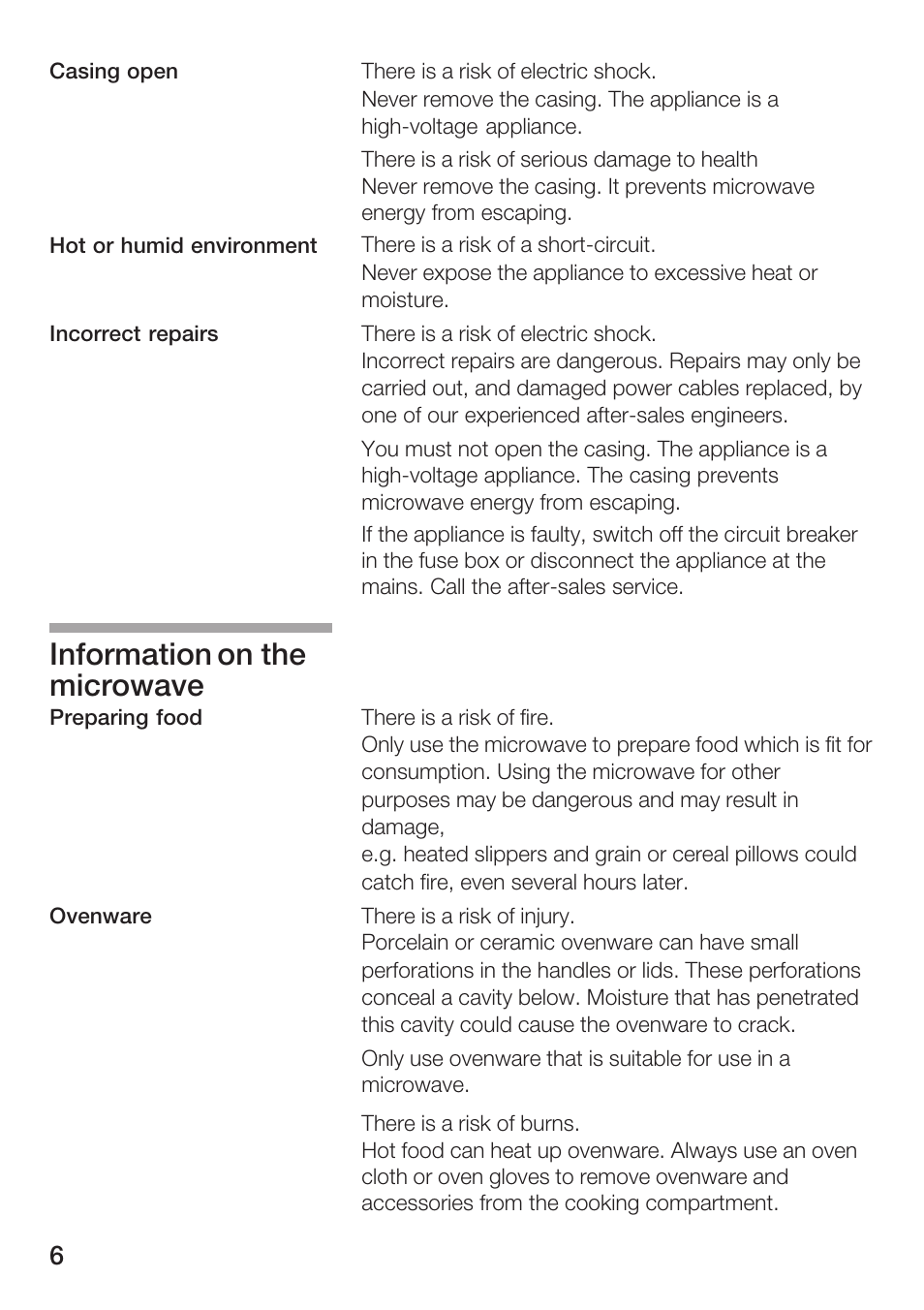 Information on the microwave | Siemens HF25M5L2 User Manual | Page 6 / 160