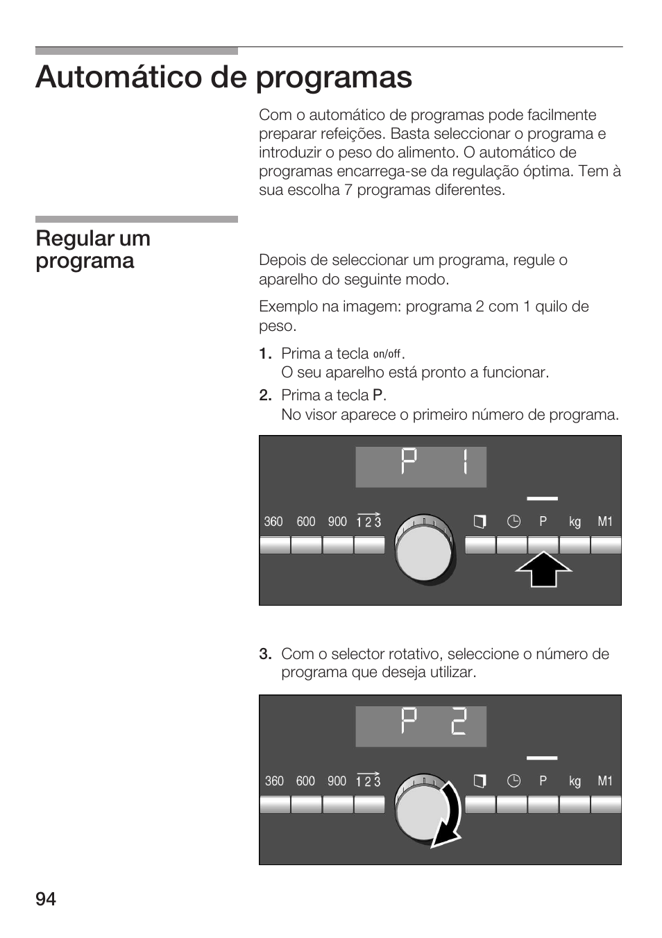 Automático de programas, Regular um programa | Siemens HF25M5L2 User Manual | Page 94 / 160