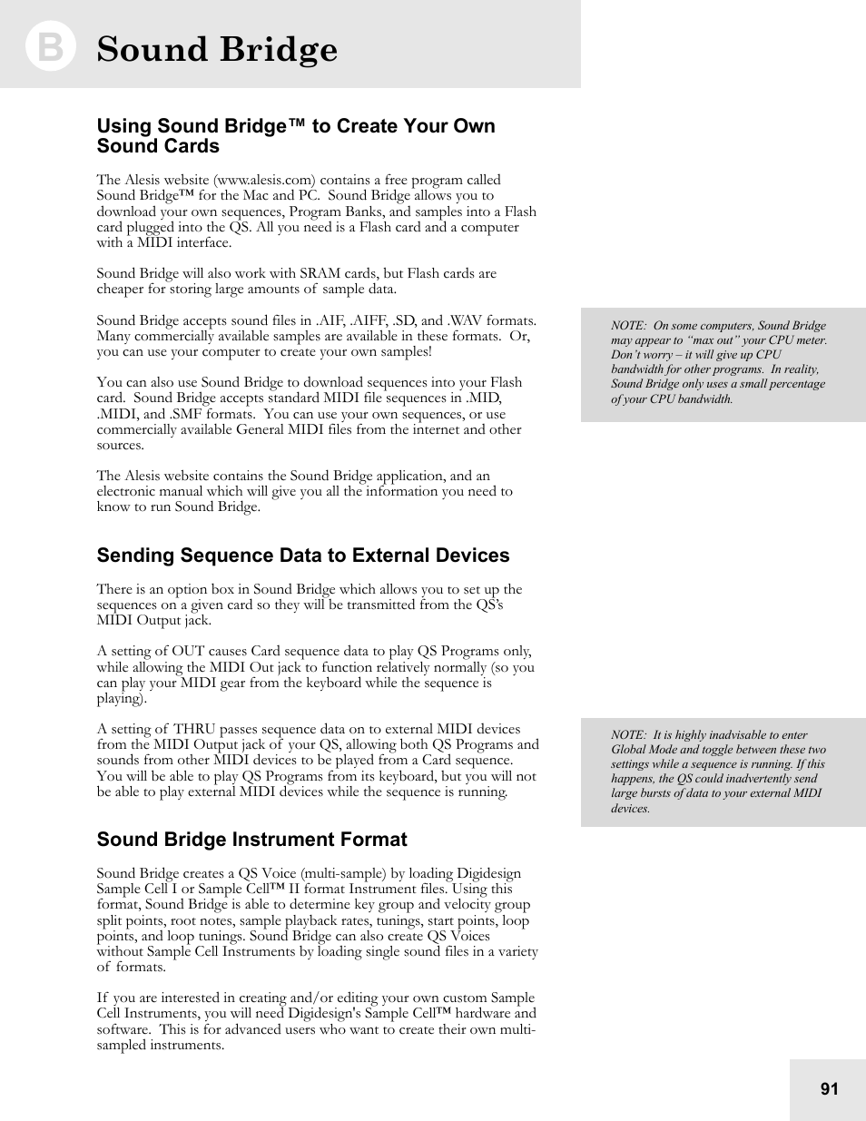 Sound bridge | ALESIS QS6.2 User Manual | Page 93 / 105