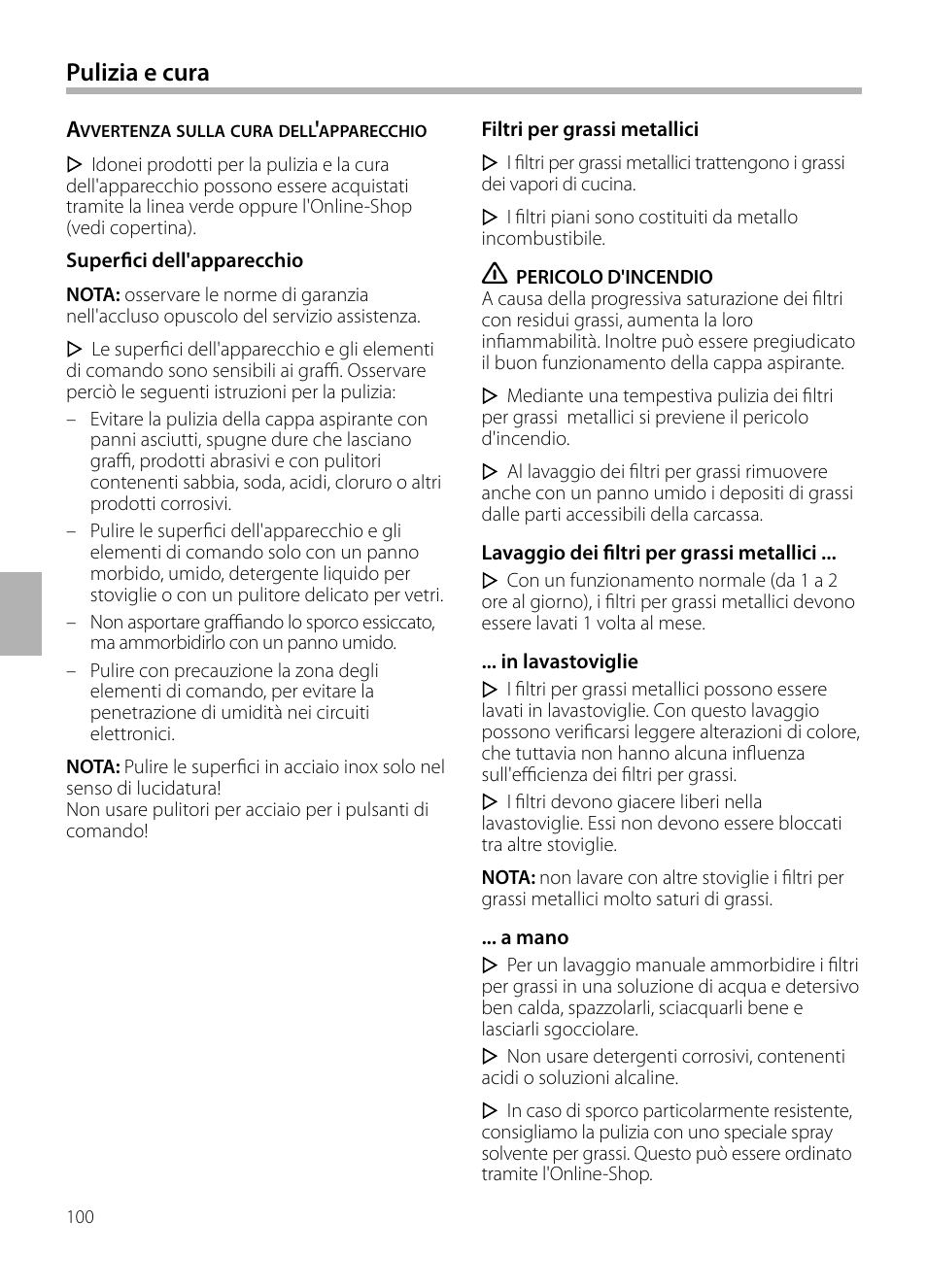 Pulizia e cura | Siemens LC958BA90 User Manual | Page 100 / 156
