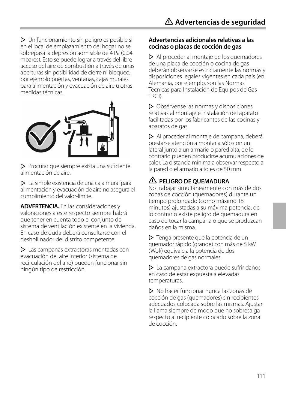 Advertencias de seguridad | Siemens LC958BA90 User Manual | Page 111 / 156