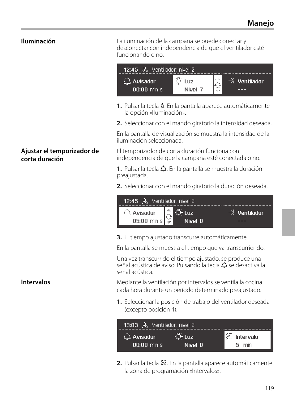 Manejo | Siemens LC958BA90 User Manual | Page 119 / 156