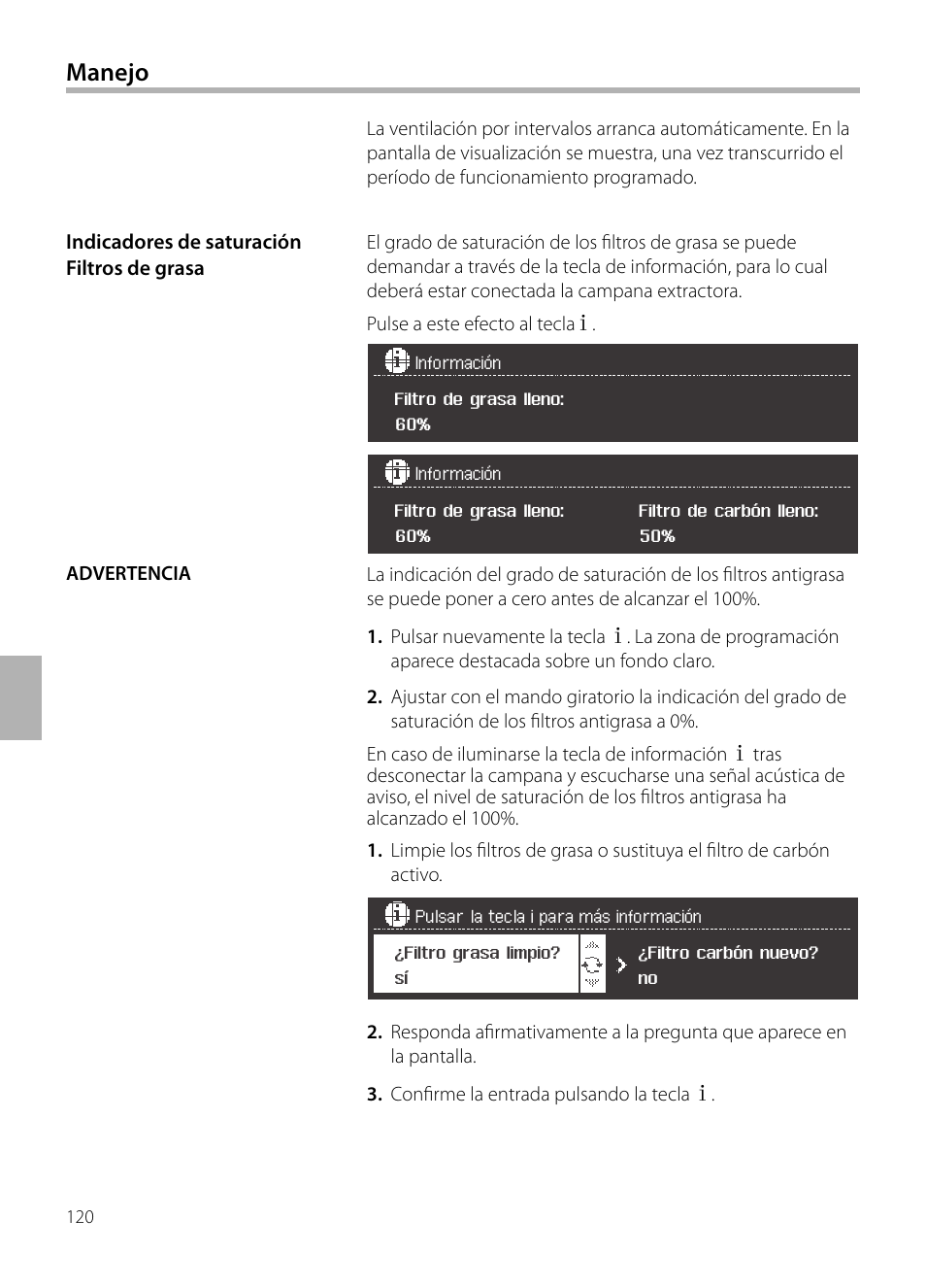 Manejo | Siemens LC958BA90 User Manual | Page 120 / 156