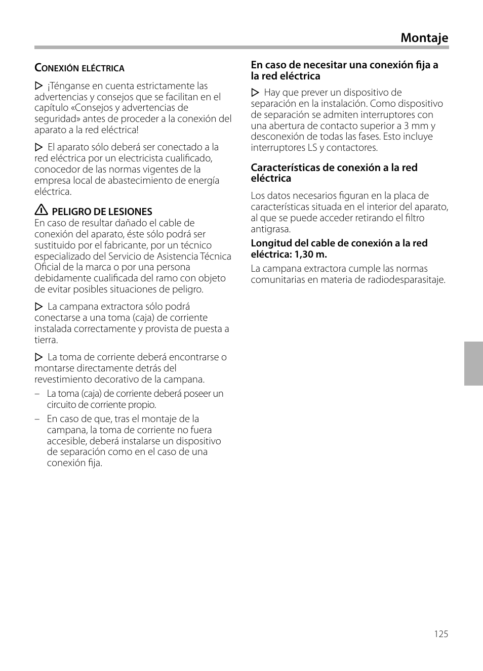 Montaje | Siemens LC958BA90 User Manual | Page 125 / 156